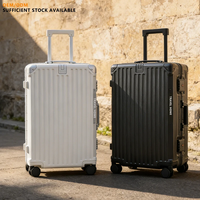 30 Inch Roomy Travel Suitcase PC Aluminum Frame Water-Resistant Luggage with Reinforced Quiet Wheels Cup Holder & USB Port