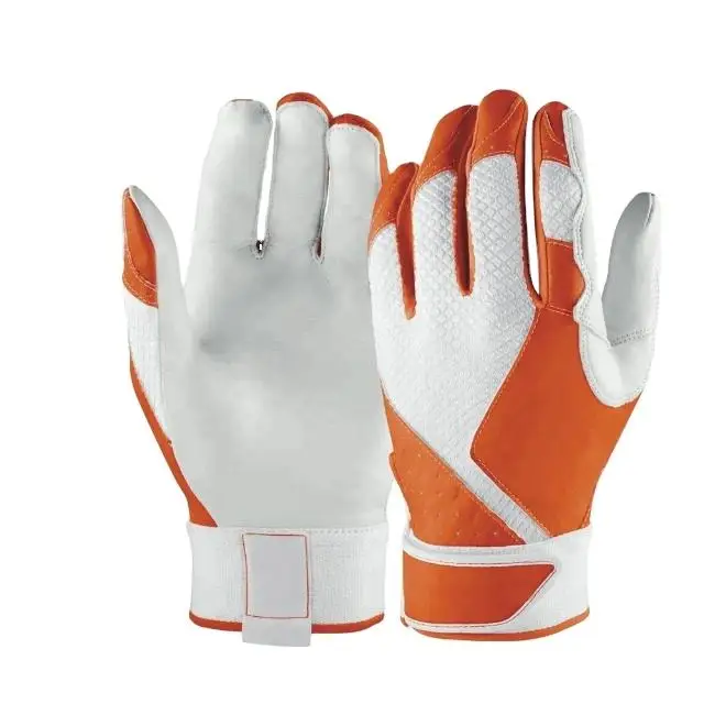 Custom Oem Men's Genuine Leather Breathable Baseball Batting Gloves