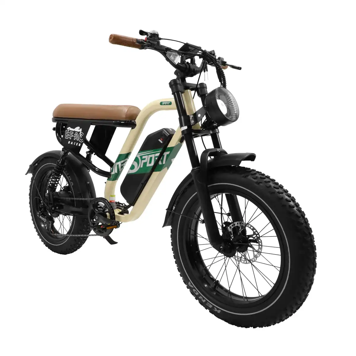 Onesport W66 Moto-Style E-Bike Steel body frame Multifunctional LCD screen 7-speed transmission Shock-absorbing front fork