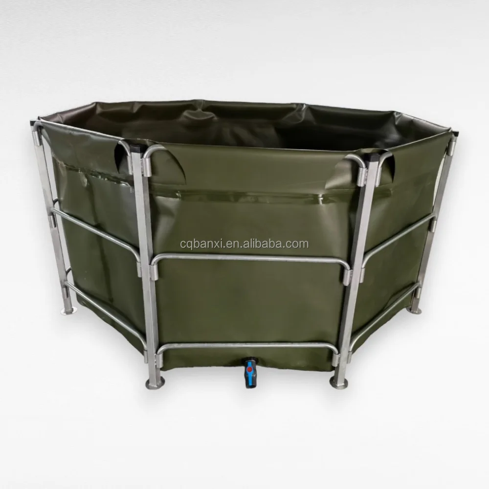 Tilapia 10000l Collapsible Foot Stock Tank Galvanized Trough Round