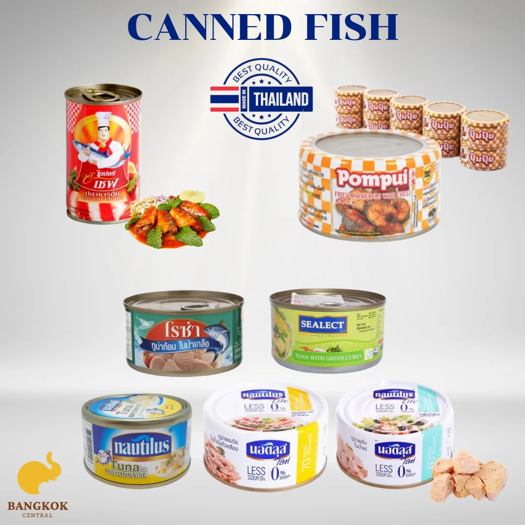 Pumpui Mackerels с чили 90gx, 10 банок, экспорт консервированной рыбы, скумбрии, карри, оптовая продажа, лучшее качество из Таиланда