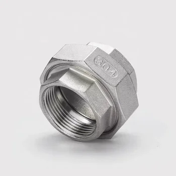 SS304 DN8-DN100 1/4"-4" Stainless Steel Pipe Fitting Copling Forged Sliding Female Threded Union