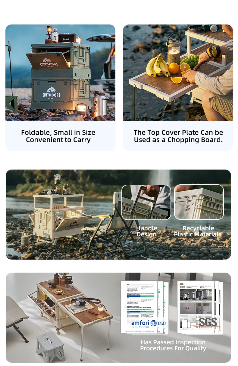 product wanuo multifunctional foldable  expandable camping storage box new style car storage box collapsible camping organizer-3