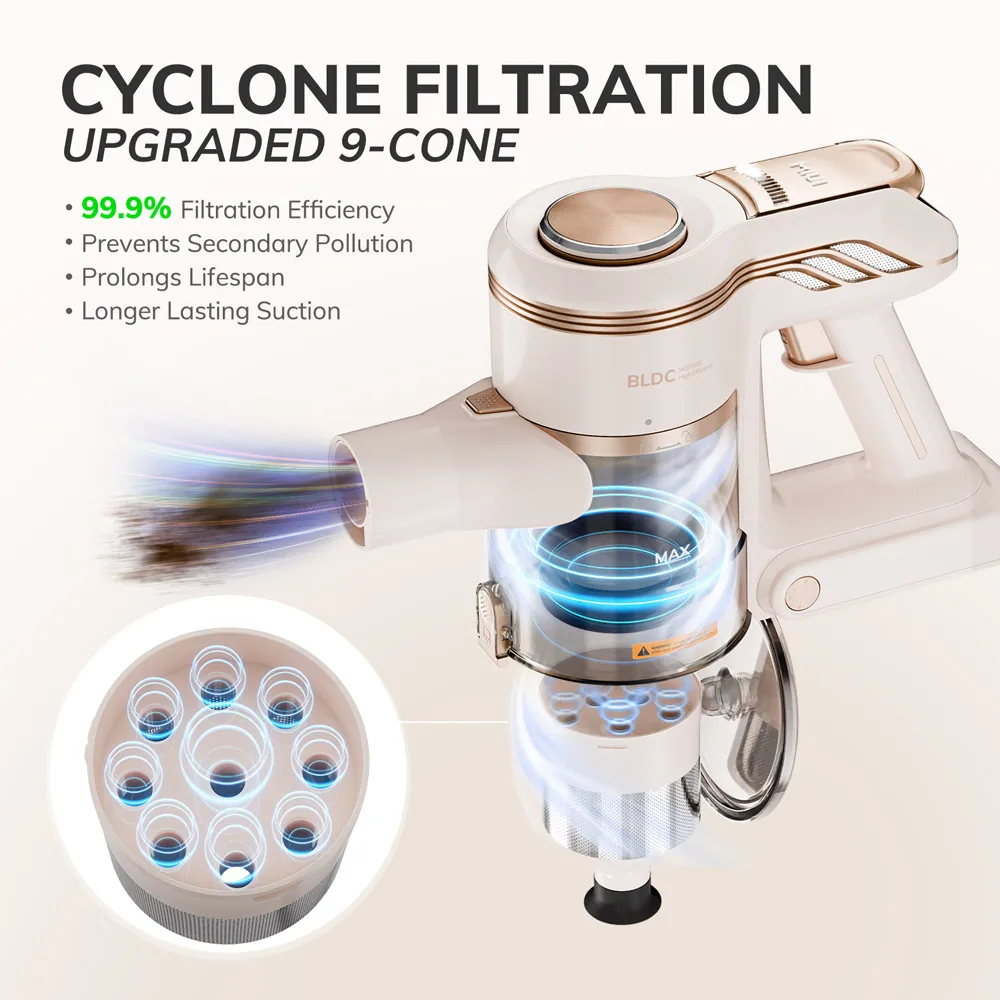 Aspirador vertical sem fios de alta performance para casa_voghion.com