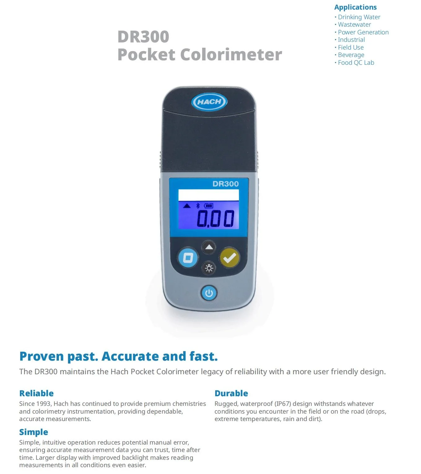 Dr300 Hatch HACH Professional Portable Colorimeter DR300 Model for Water Quality ...