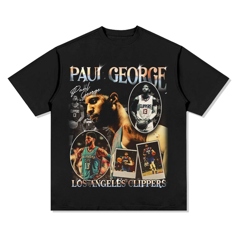 Paul Character Custom Emblem Tshirt Loose Hiphop Retro 250g