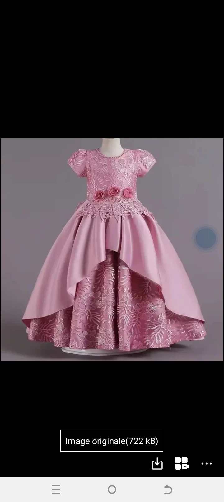 西方高端蓬松公主裙女孩2-10岁红色女孩生日礼服派对儿童花朵婚纱