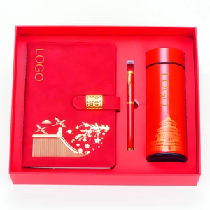 High Quality A5 Custom Logo Diary Notebook Gift Set Printed Style with Fancy PU Leather Includes Notebook and Pen