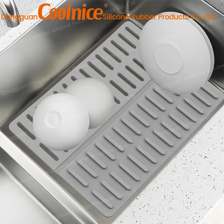 New Design Splash Guard Bathroom Drainage Mat Silicone Dish Drying Pad