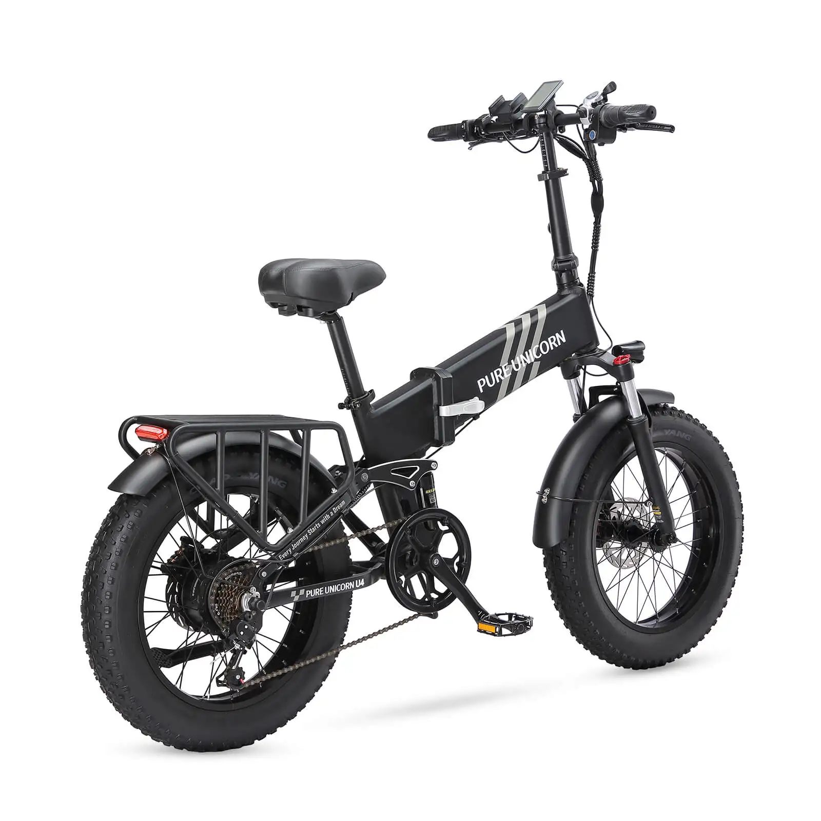 PURE UNICORN U4 1000W Fat Tire Electric Bike 48V Lithium Battery 750W Motor 60 km Range per Power Aluminum Frame Rear Hub Motor