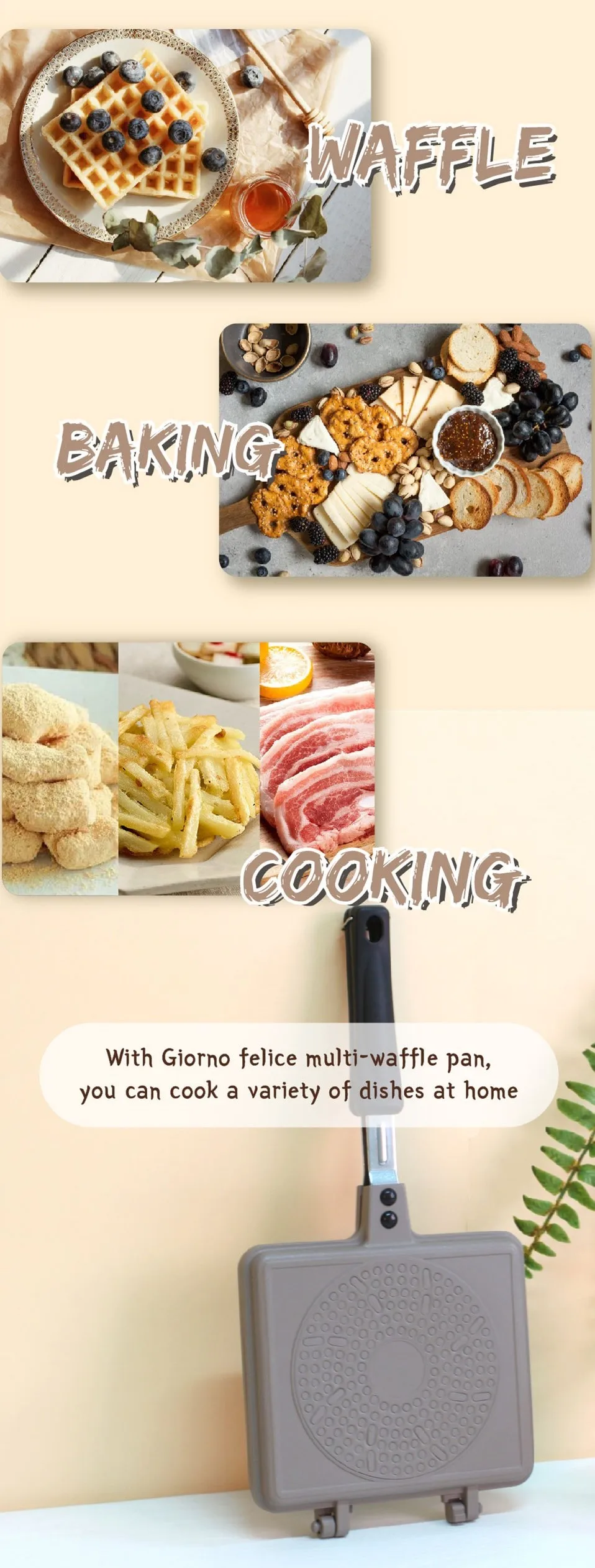 Induction Multi Waffle Pan Korean Cuisine Maker Press Plate Cooking