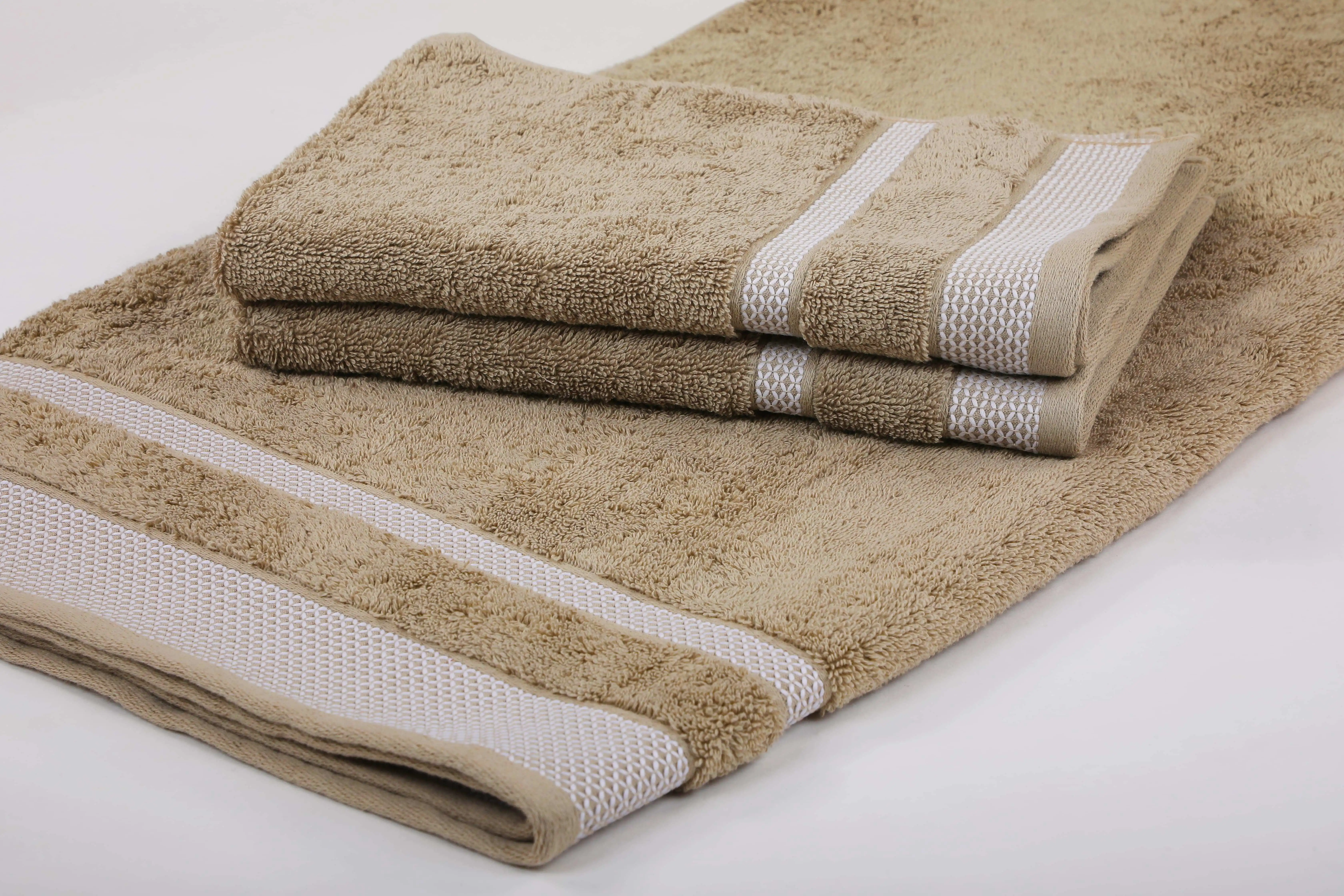 Organic Cotton Terry 3 Piece Bath Towel Sets Antimicrobial Odor Free 50
