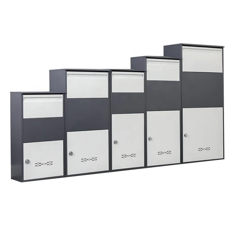 Household Metal Mailbox Post Package Locker Secure Parcel Delivery Box Outdoor Anti-theft Delivery Cabinet