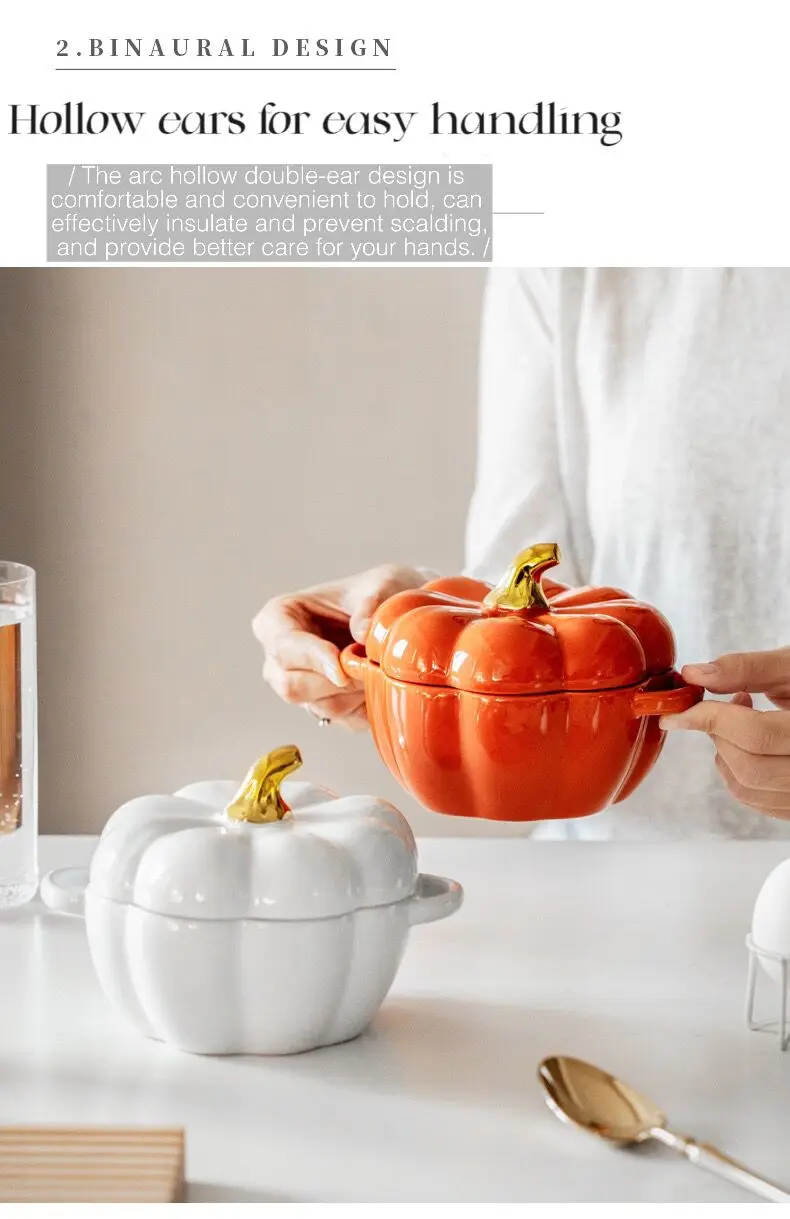 2023 Christmas exquisite and fashionable festival ceramic porcelain colorful pumpkin design soup bowl pot for home factory