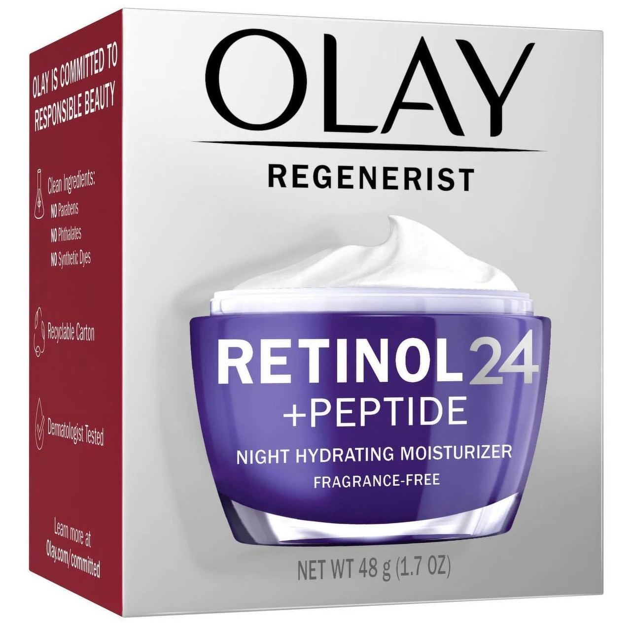 Olay Regenerist Retinol 24 + Peptide Night Face Cream 1.7 Oz