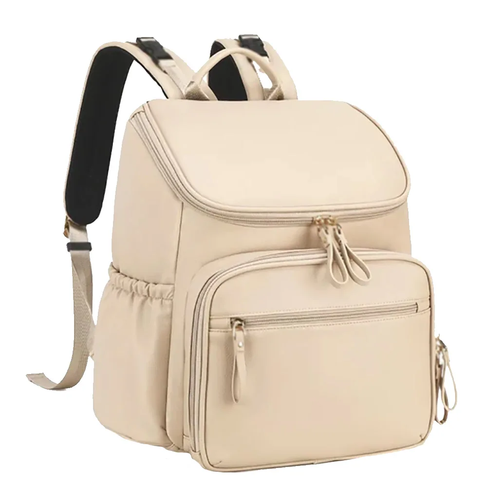 Custom PU Leather Backpack Diaper Bag Large Capacity Maternity Travel Tote Baby Nappy Mummy Necessities Made Durable Polyester Custom PU Leather Backpack Diaper Bag Large Capacity Maternity Travel Tote Baby Nappy Mummy Necessities Made Durable Polyester