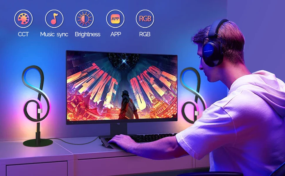 Music Sync Smart Led Light Bars Rgbic Color Changing Atmosphere Ambient