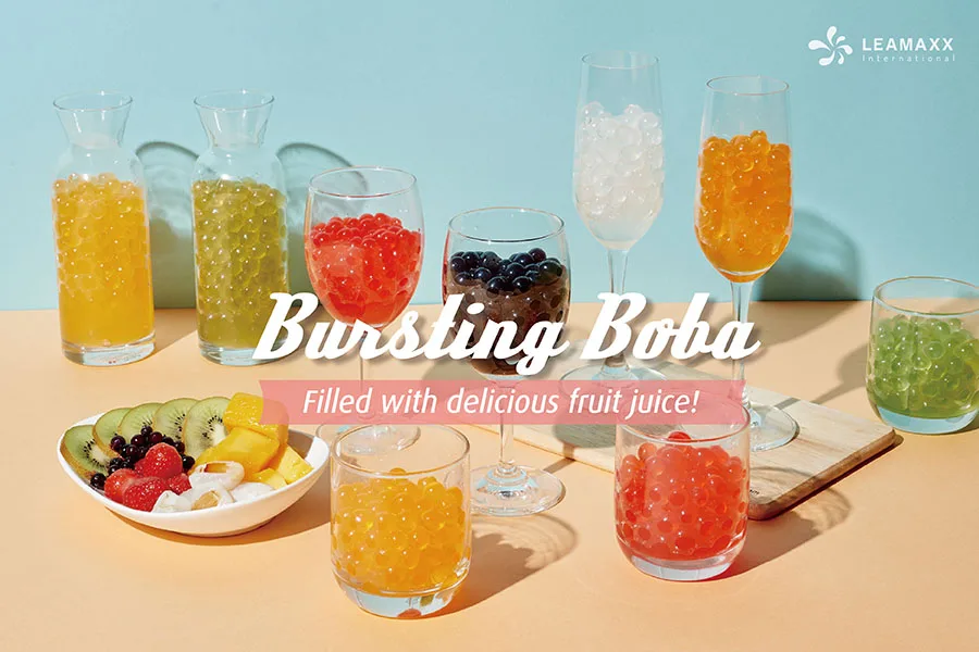 Hot Sale Instant Peach Bursting Boba Pure 15 Popping Boba Juice Ball