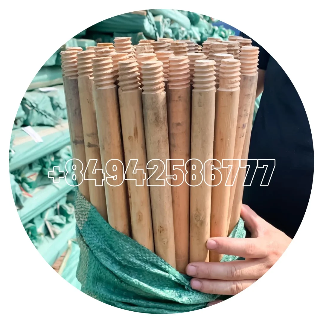 Vietnamese Natural Wood Pipe Mop Wooden Broom Handles Mop Stick Broom