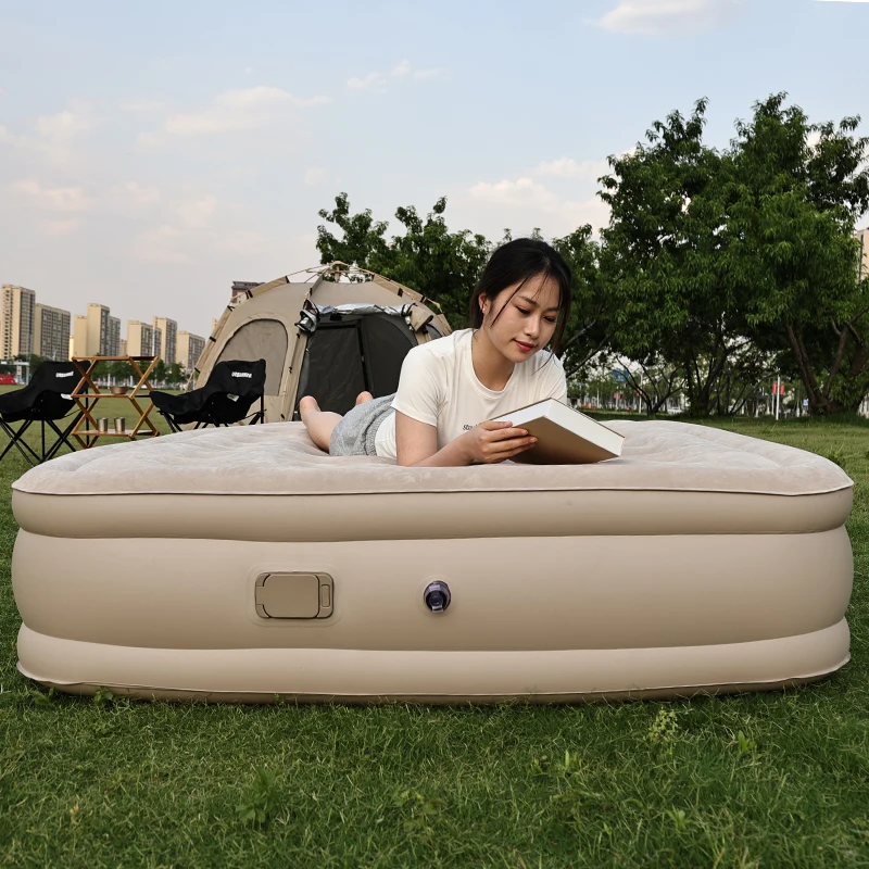 Inflatable Bedroom Air Bed Mattress With Flocking Cover Large Air Bed