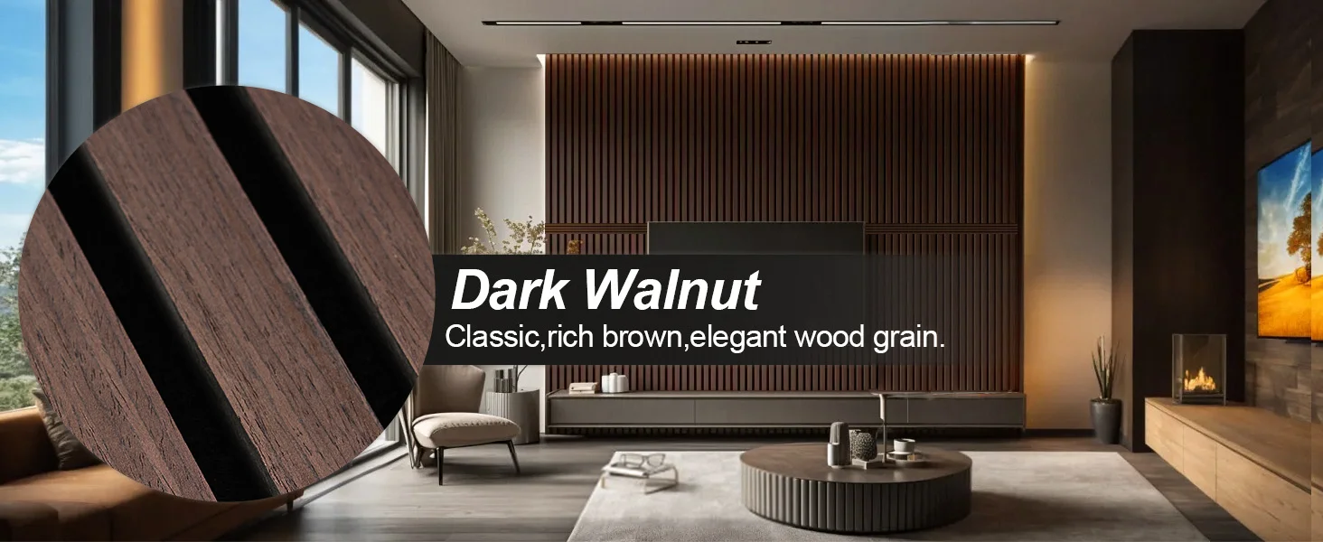 Yuan Yuan Modern Acoustic Teak Wood Slat Wall Panels 47.2x23.6 Inch Panels for Home Hotel Apartment Hospital details