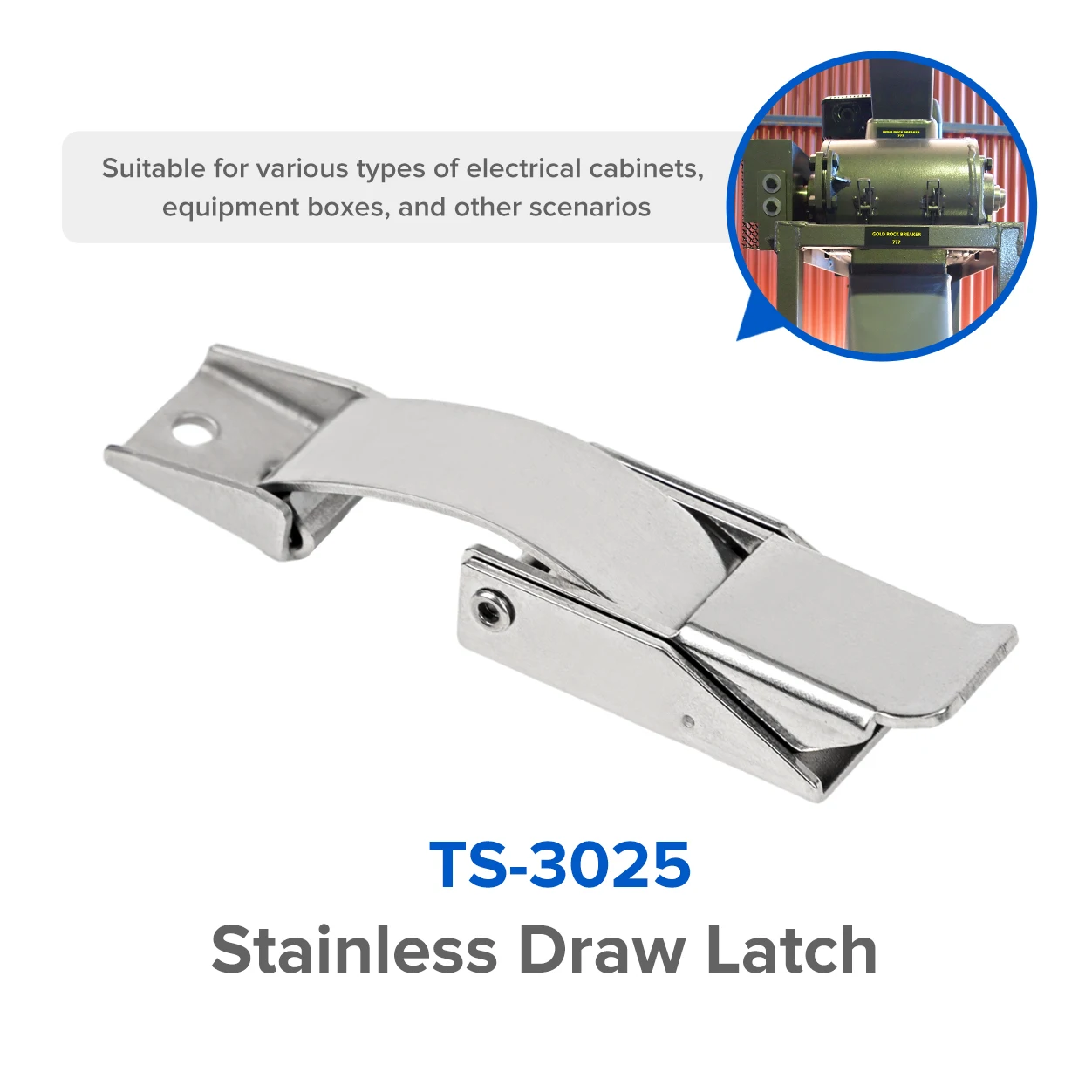 Flat Toggle Latch with Wire Toggle - Adjustable Toolbox Latch