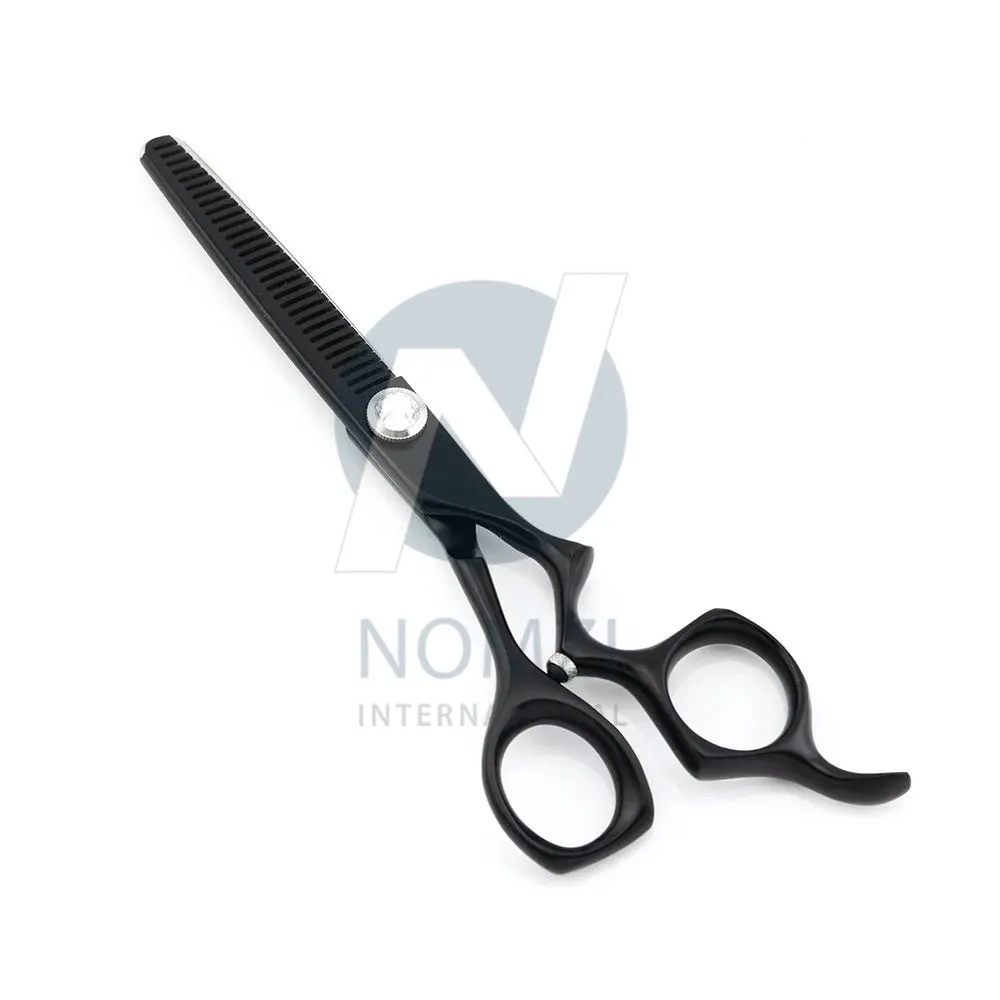 Professional Stainless Steel 6 Inches Black Color Barber Hair Cutting Razor Edge Scissors Set 1163