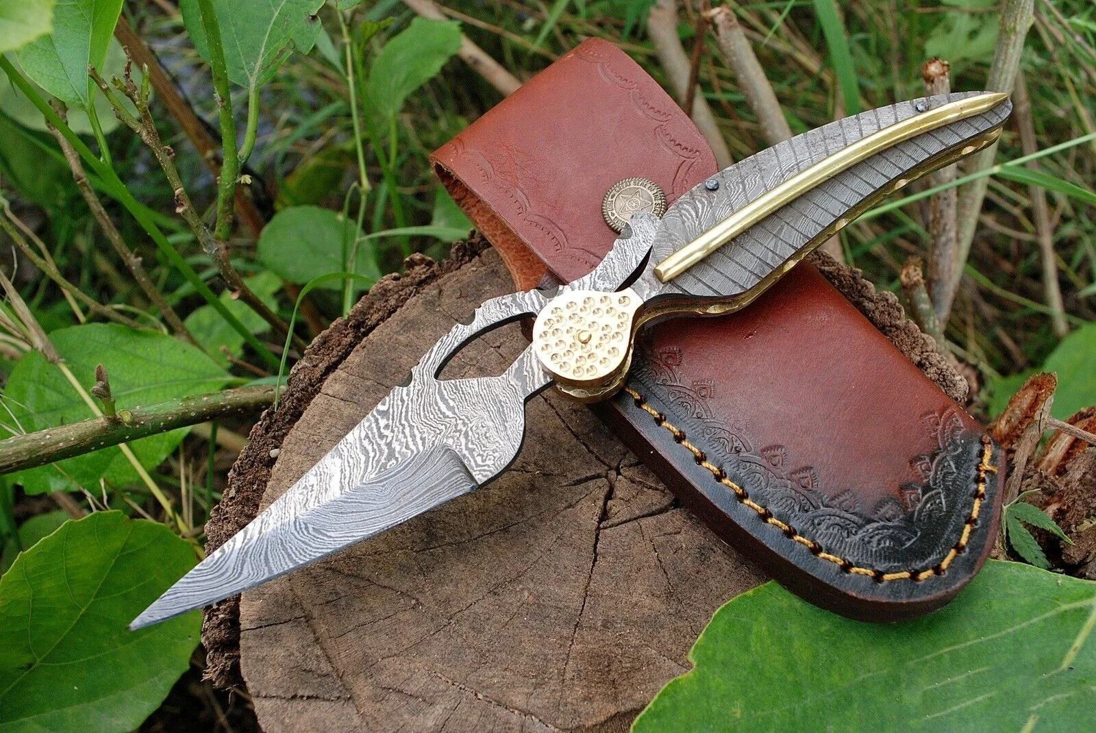 Hot Selling Full Damascus Steel Folding Knife Outdoor Pocket Knifes