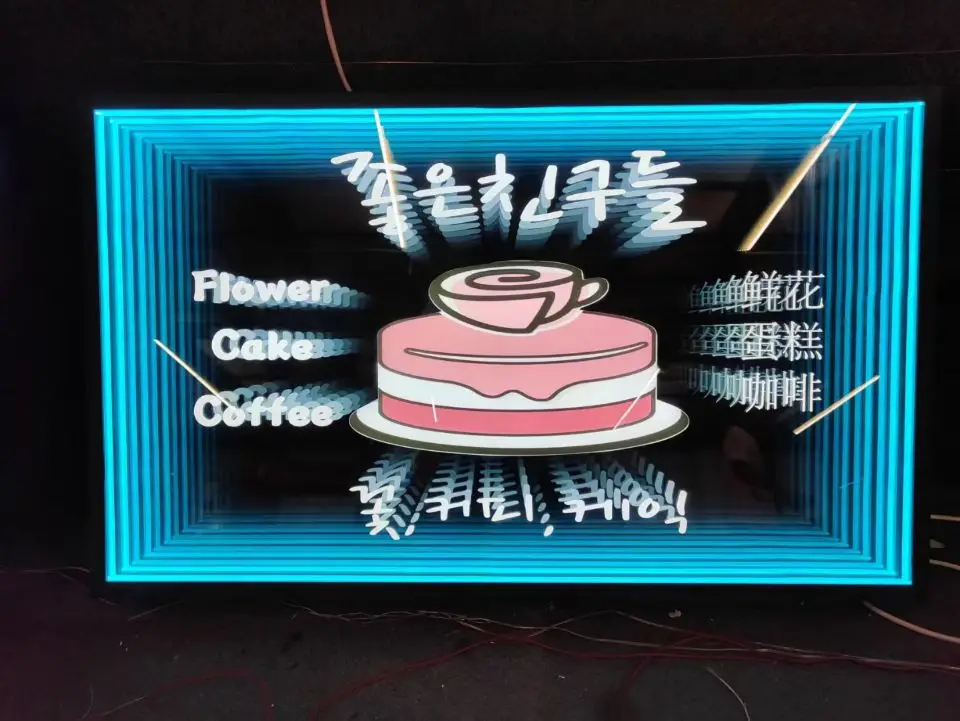 product multicolor thousand layer 3d magic infinite mirror 3d custom led neon sign luminous letters-6