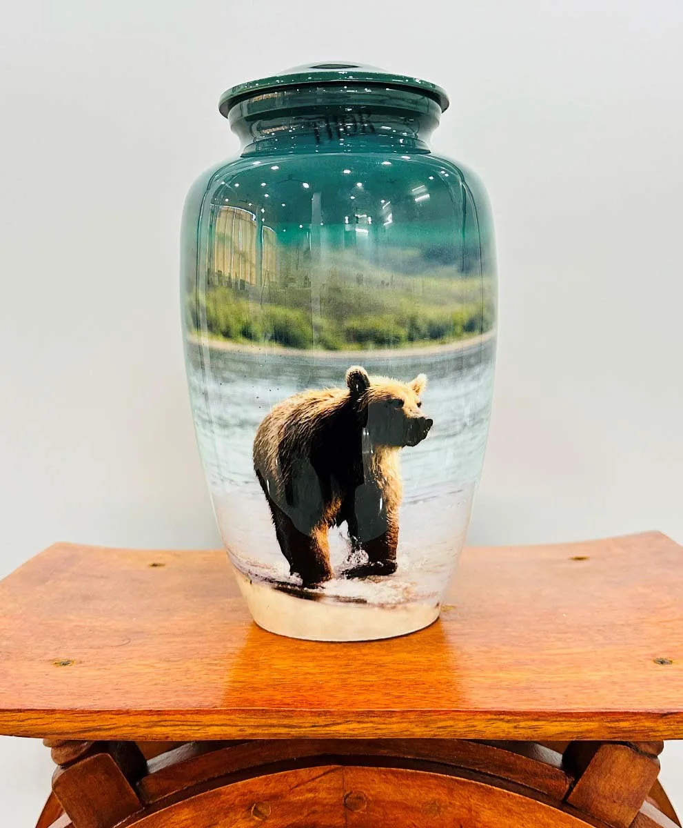 Funeral Cremation Urn for Funeral Bear Cremation Urns for Adult Ashes Men & Women  Cremation Urn for Home Vault or Niche 200 Ibs