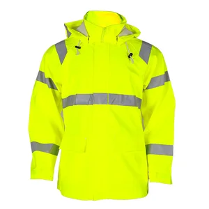 Hi-vis Waterproof/Windproof Winter Workwear Warm Thick Work Jacket With Reflective Tape for Worker