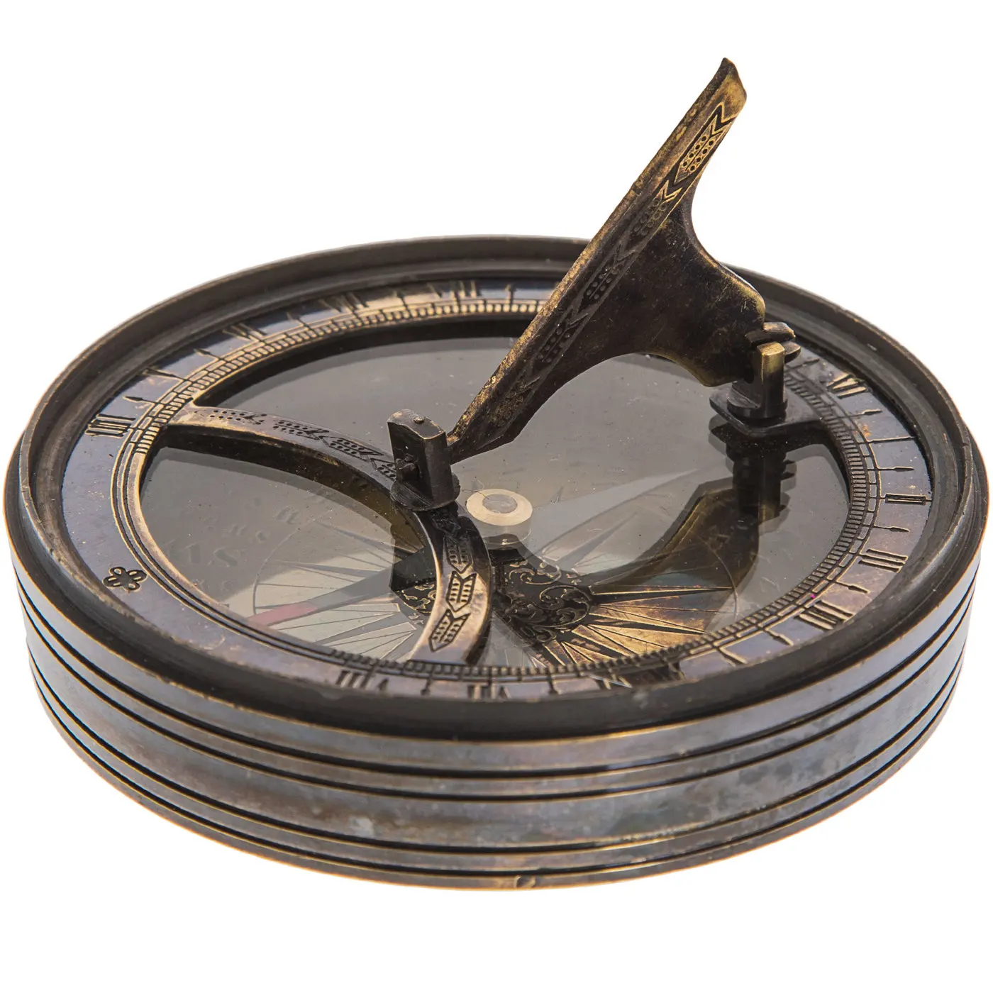 Boussole Laiton Nautique Vintage – Reproduction Militaire Marine, Faite Main Inde