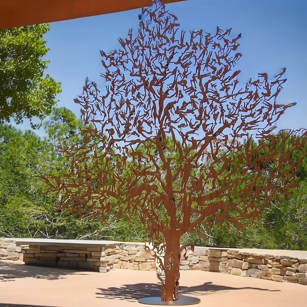 Large Garden Iron Tree Rusty Metal Tree Sculpture