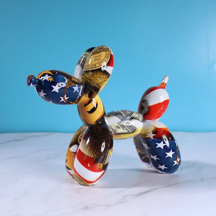 Pnk Resn Balloon Dog Desk Sculpture, Matte Desk Décor, Colourful Desk