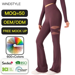 Women's Sport Pants with Women's Micro-Boom Hollow High Waist Butt Lifting Slim Fit Yoga Sweatpants