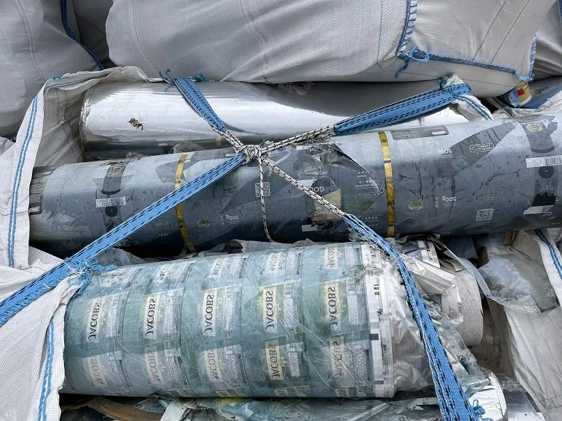PP - POLYPROPYLENE (BOPP) PLASTIC FILM ROLLS (MIX COLOR) in BIG BAGS SCRAP / WASTE / STOCK for RECYCLING