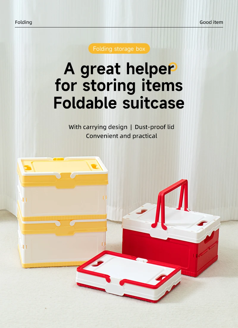 item no6009 new arrival factory household multipurpose durable reliable plastic folding storage box collapsible storage crate with lid-1