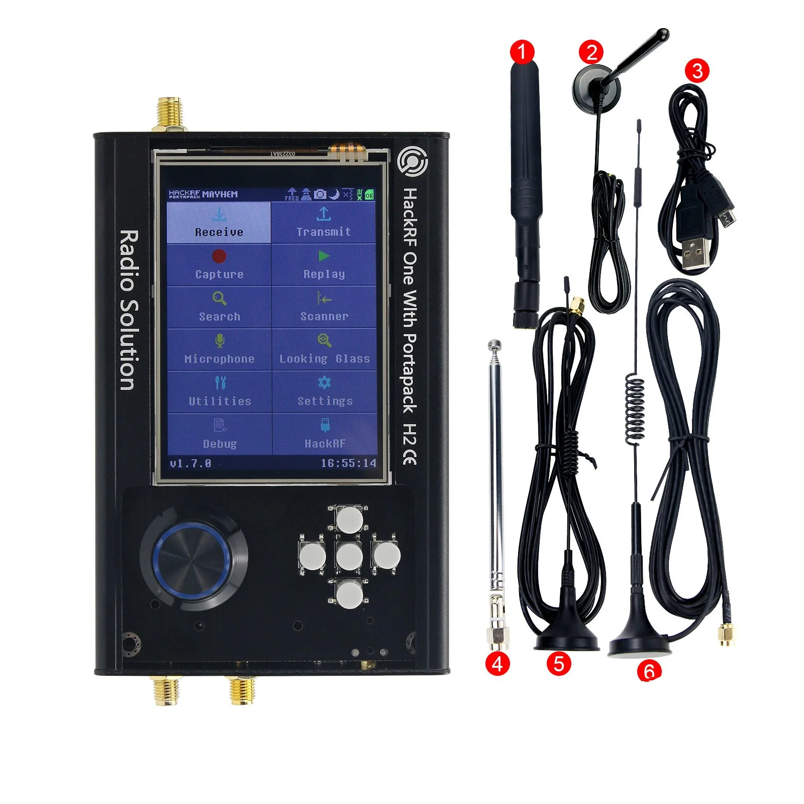 Portapack H2+hackrf One - 1mhz-6ghz SDR Radio Assembled