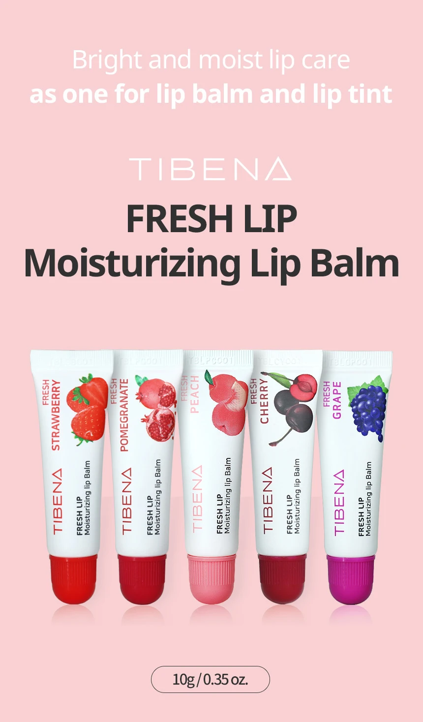 Tibena Fresh Lip Moisturizing Lip Balm Korean Cosmetic Tinted Lip Balm ...