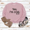 Pink sweatshirt (black font)