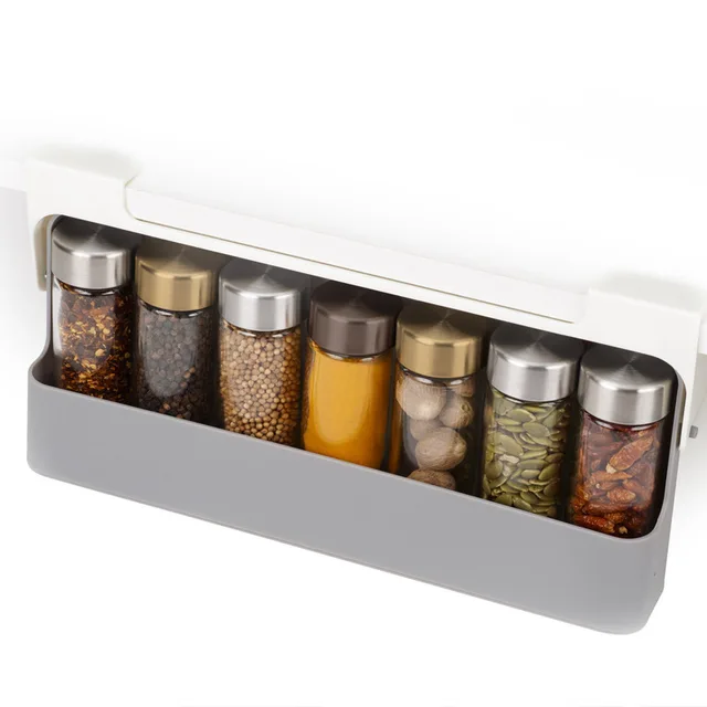 SR16 Pull Out Drawer Storage Organizer Under Shelf Spice Rack Space Saving Kitchen Cabinet Holder for Condiments and Utensils