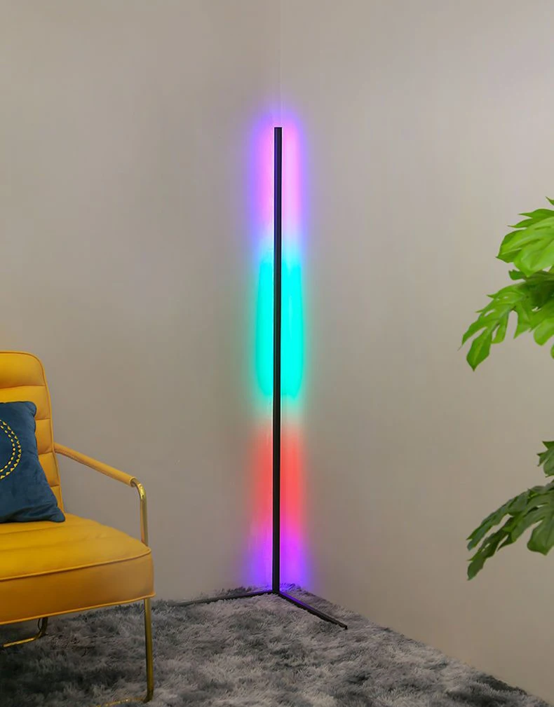 Luxury Tall LED Dimmable RGB Upholstery Corner Light Modern Bedside Ambiance Smart LED Floor Lamps for Living Room Decor manufacture