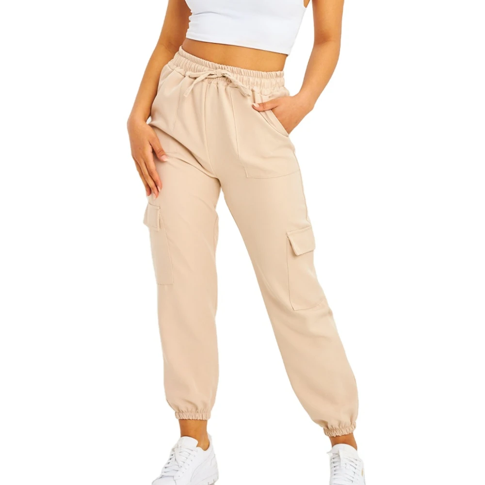 Wholesale Blank Women's Jogger Pants Casualwear Cotton Drawstring Cargo Sweat New Style Jogger