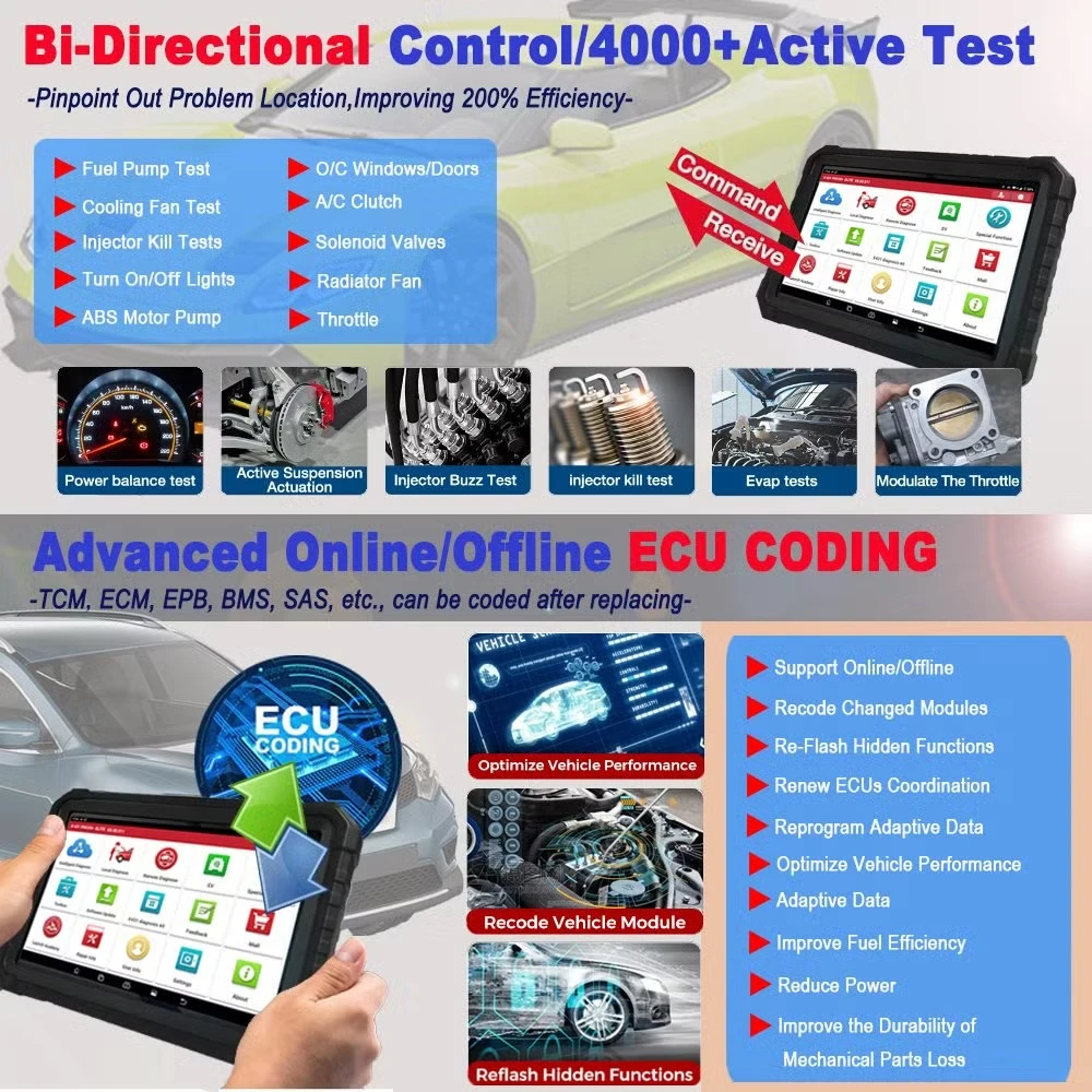 2024 Launch X431 Pro3s+ V5.0 Elite Bluetooth Bi-directional Scan Tool, Hd Trucks Scan, Online Coding, 41+Reset