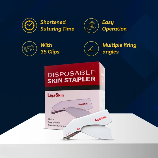 Single Use Disposable Skin Stapler Ergonomic Design With Adjustable Staple Depth for Reliable and Precise Wound Closure