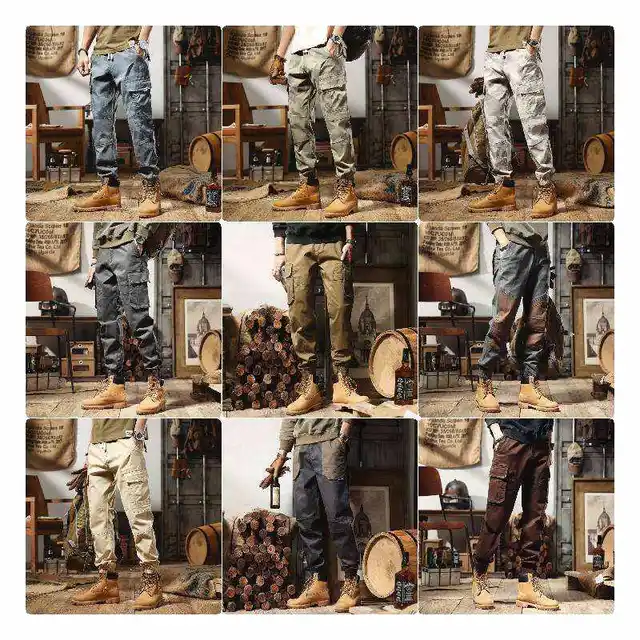 Hot Selling Straight Multicolor Casual Young Men Spring Summer Cheap Work Cargo Pants