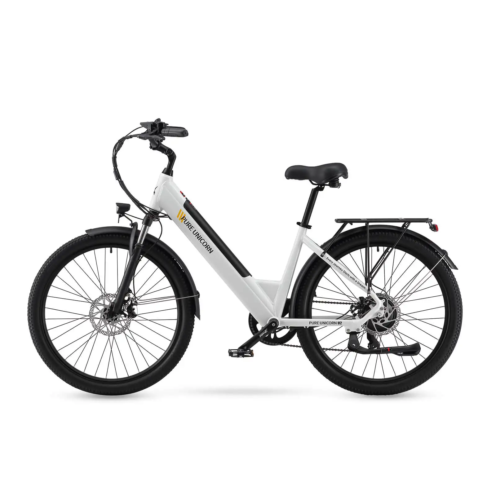 PURE UNICORN U2 750W Step-Through E-Bike 60km Range 26 Inch Wheel Size Central Motor Rear Hub Motor Integrated Battery 1000W