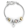 Bracelet délicat pour femme en laiton plaqué or blanc 18 carats