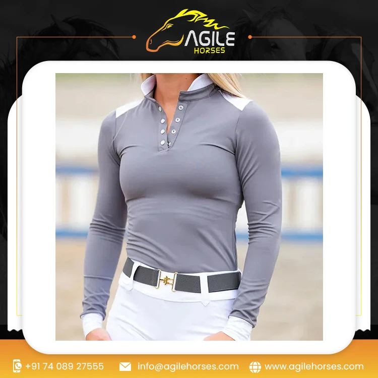 Best Selling Horse Riding Shirt Base Layer Polo Equestrian Womens Horse