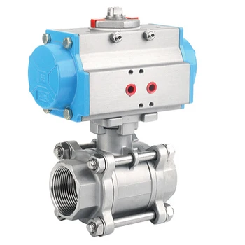 Supplier Direct AT GT Control Valve With Pneumatic Actuator 304 316 Stainless Steel 2PC Pneumatic Ball Valve